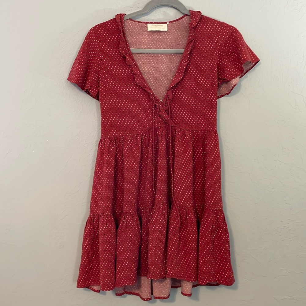 Auguste Polkadot V Neck Dress